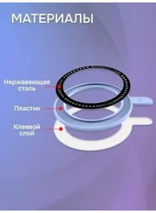 حامل حلقات معدني مغناطيسي - أنيق ومتوافق (أسود) - Image 2